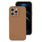 For iPhone 12 Pro Max Precise Hole Liquid Silicone Jelly Color Full Coverage Phone Case(Khaki)