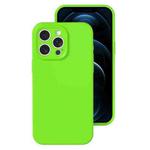 For iPhone 12 Pro Max Precise Hole Liquid Silicone Jelly Color Full Coverage Phone Case(Fluorescent Green)