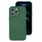 For iPhone 12 Pro Max Precise Hole Liquid Silicone Jelly Color Full Coverage Phone Case(Moss Green)