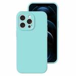 For iPhone 12 Pro Max Precise Hole Liquid Silicone Jelly Color Full Coverage Phone Case(Glacier Blue)