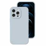 For iPhone 12 Pro Max Precise Hole Liquid Silicone Jelly Color Full Coverage Phone Case(Haze Blue)