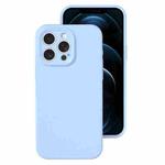 For iPhone 12 Pro Max Precise Hole Liquid Silicone Jelly Color Full Coverage Phone Case(Sky Blue)