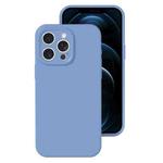 For iPhone 12 Pro Max Precise Hole Liquid Silicone Jelly Color Full Coverage Phone Case(Thin Fog Blue)