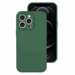 For iPhone 12 Pro Precise Hole Liquid Silicone Jelly Color Full Coverage Phone Case(Moss Green)