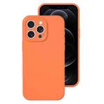 For iPhone 12 Pro Precise Hole Liquid Silicone Jelly Color Full Coverage Phone Case(Sugar Orange Color)