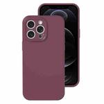 For iPhone 12 Pro Precise Hole Liquid Silicone Jelly Color Full Coverage Phone Case(Plum Colored)