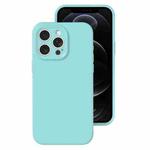 For iPhone 12 Pro Precise Hole Liquid Silicone Jelly Color Full Coverage Phone Case(Glacier Blue)