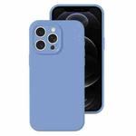 For iPhone 12 Pro Precise Hole Liquid Silicone Jelly Color Full Coverage Phone Case(Thin Fog Blue)