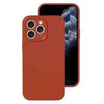 For iPhone 11 Pro Max Precise Hole Liquid Silicone Jelly Color Full Coverage Phone Case(Caramel Brown)