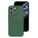 For iPhone 11 Pro Max Precise Hole Liquid Silicone Jelly Color Full Coverage Phone Case(Moss Green)