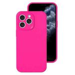 For iPhone 11 Pro Max Precise Hole Liquid Silicone Jelly Color Full Coverage Phone Case(Brilliant Pink)