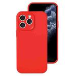 For iPhone 11 Pro Max Precise Hole Liquid Silicone Jelly Color Full Coverage Phone Case(The Chinese Red)