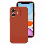 For iPhone 11 Precise Hole Liquid Silicone Jelly Color Full Coverage Phone Case(Caramel Brown)