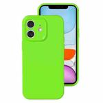 For iPhone 11 Precise Hole Liquid Silicone Jelly Color Full Coverage Phone Case(Fluorescent Green)