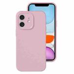 For iPhone 11 Precise Hole Liquid Silicone Jelly Color Full Coverage Phone Case(Sand Pink)