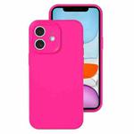 For iPhone 11 Precise Hole Liquid Silicone Jelly Color Full Coverage Phone Case(Brilliant Pink)