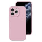 For iPhone 11 Pro Precise Hole Liquid Silicone Jelly Color Full Coverage Phone Case(Sand Pink)