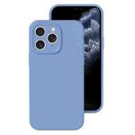 For iPhone 11 Pro Precise Hole Liquid Silicone Jelly Color Full Coverage Phone Case(Thin Fog Blue)