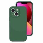 For iPhone 13 Precise Hole Liquid Silicone Jelly Color Full Coverage Phone Case(Moss Green)