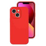 For iPhone 13 Precise Hole Liquid Silicone Jelly Color Full Coverage Phone Case(The Chinese Red)