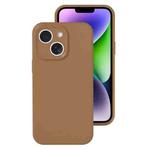 For iPhone 14 Precise Hole Liquid Silicone Jelly Color Full Coverage Phone Case(Khaki)