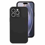 For iPhone 16 Pro Max Precise Hole Liquid Silicone Jelly Color Full Coverage Phone Case(Black)