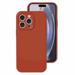 For iPhone 16 Pro Max Precise Hole Liquid Silicone Jelly Color Full Coverage Phone Case(Caramel Brown)