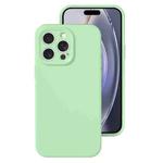 For iPhone 16 Pro Max Precise Hole Liquid Silicone Jelly Color Full Coverage Phone Case(Mint Green)