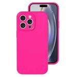 For iPhone 16 Pro Max Precise Hole Liquid Silicone Jelly Color Full Coverage Phone Case(Brilliant Pink)