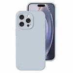 For iPhone 16 Pro Max Precise Hole Liquid Silicone Jelly Color Full Coverage Phone Case(Haze Blue)