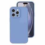 For iPhone 16 Pro Max Precise Hole Liquid Silicone Jelly Color Full Coverage Phone Case(Thin Fog Blue)