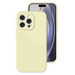 For iPhone 16 Pro Precise Hole Liquid Silicone Jelly Color Full Coverage Phone Case(Milk Yellow)