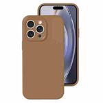 For iPhone 16 Pro Precise Hole Liquid Silicone Jelly Color Full Coverage Phone Case(Khaki)