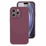 For iPhone 16 Pro Precise Hole Liquid Silicone Jelly Color Full Coverage Phone Case(Plum Colored)