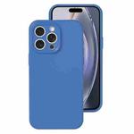 For iPhone 16 Pro Precise Hole Liquid Silicone Jelly Color Full Coverage Phone Case(Navy Blue)