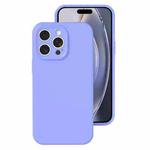 For iPhone 16 Pro Precise Hole Liquid Silicone Jelly Color Full Coverage Phone Case(Light Purple)