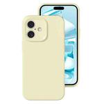 For iPhone 16 Plus Precise Hole Liquid Silicone Jelly Color Full Coverage Phone Case(Milk Yellow)