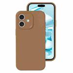 For iPhone 16 Plus Precise Hole Liquid Silicone Jelly Color Full Coverage Phone Case(Khaki)