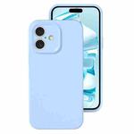 For iPhone 16 Plus Precise Hole Liquid Silicone Jelly Color Full Coverage Phone Case(Sky Blue)