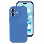 For iPhone 16 Plus Precise Hole Liquid Silicone Jelly Color Full Coverage Phone Case(Navy Blue)