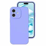 For iPhone 16 Plus Precise Hole Liquid Silicone Jelly Color Full Coverage Phone Case(Light Purple)