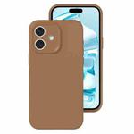 For iPhone 16 Precise Hole Liquid Silicone Jelly Color Full Coverage Phone Case(Khaki)