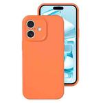 For iPhone 16 Precise Hole Liquid Silicone Jelly Color Full Coverage Phone Case(Sugar Orange Color)