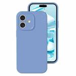 For iPhone 16 Precise Hole Liquid Silicone Jelly Color Full Coverage Phone Case(Thin Fog Blue)