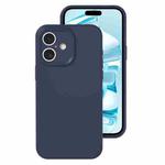 For iPhone 16 Precise Hole Liquid Silicone Jelly Color Full Coverage Phone Case(Midnight Blue)