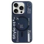 For iPhone 14 Pro Max Striped Skin Feel Magnetic Magsafe Phone Case(Black)