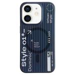 For iPhone 12 Striped Skin Feel Magnetic Magsafe Phone Case(Black)