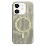 For iPhone 12 Striped Skin Feel Magnetic Magsafe Phone Case(Yellow)