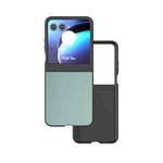 For Motorola Razr 50 PU Leather Black Frame Full Coverage Phone Case(Light Blue)