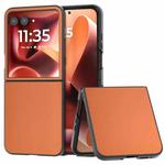 For Motorola Razr 60 Ultra PU Leather Black Frame Full Coverage Phone Case(Orange)